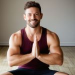 Professional portrait of a satisfied male yoga student with a confident expression for testimonials
